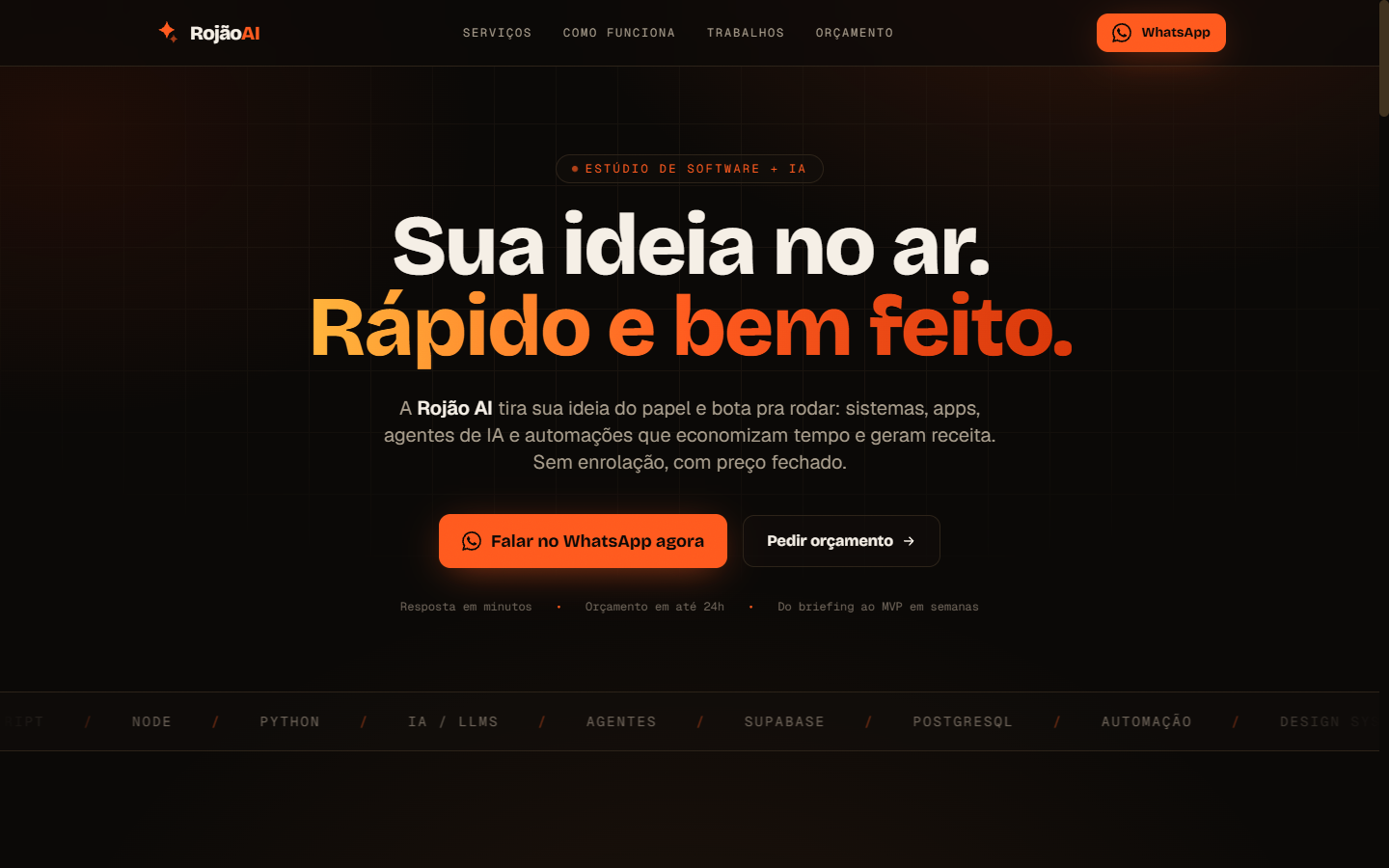 Rojão AI — produto do Rojão Studio